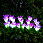 Éclairage solaire décoratif pour jardin avec lys artificiels