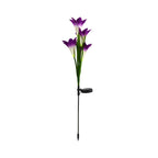 Éclairage solaire décoratif pour jardin avec lys artificiels