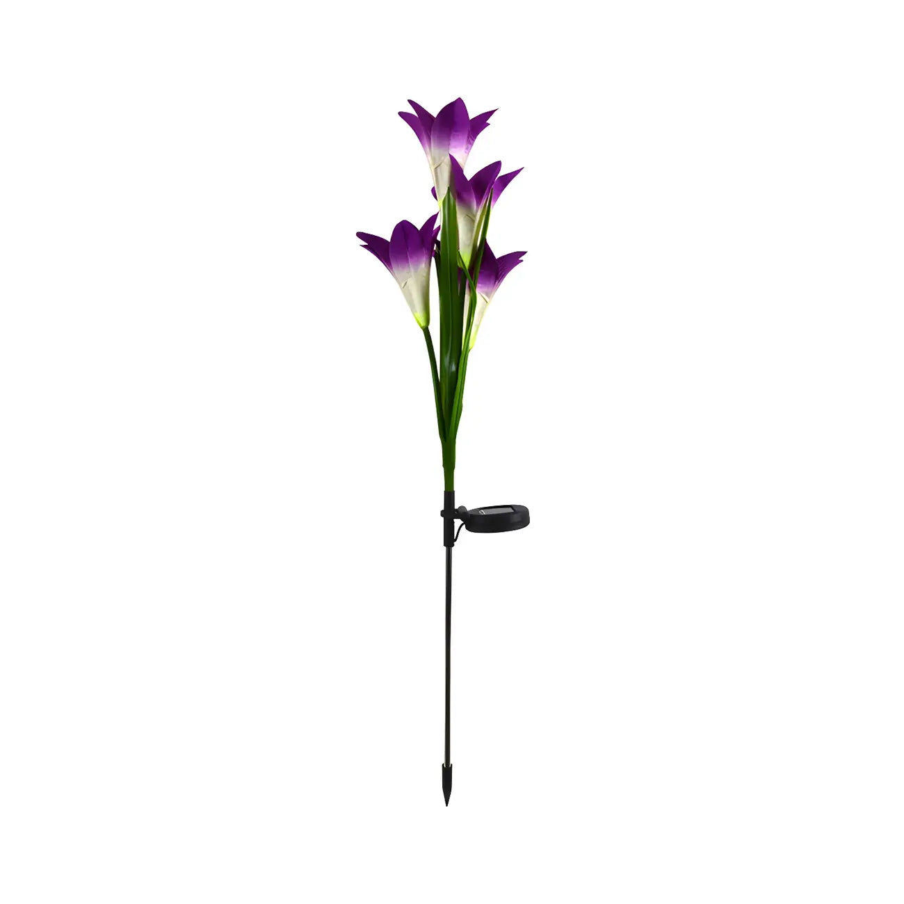 Éclairage solaire décoratif pour jardin avec lys artificiels