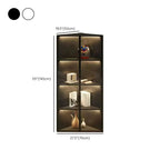 Vitrine d'angle moderne en métal gris et bois avec porte vitrée