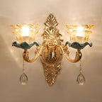 Applique murale dorée glamour avec cristal pour la décoration de chevet