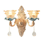Applique murale dorée glamour avec cristal pour la décoration de chevet