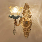 Applique murale dorée glamour avec cristal pour la décoration de chevet