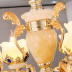 Lustre classique en cristal doré avec perles