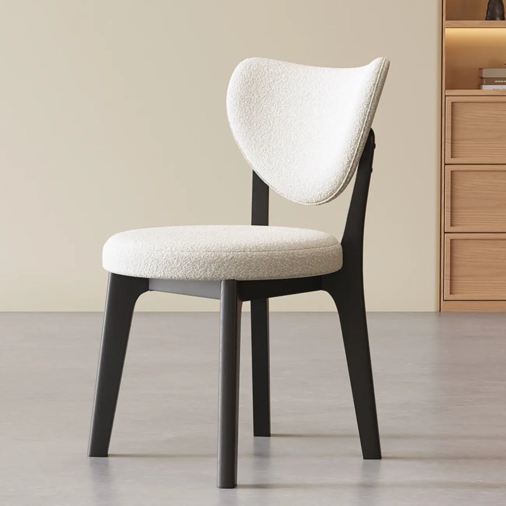 Chaise de salle à manger moderne sans accoudoirs à oreilles en similicuir