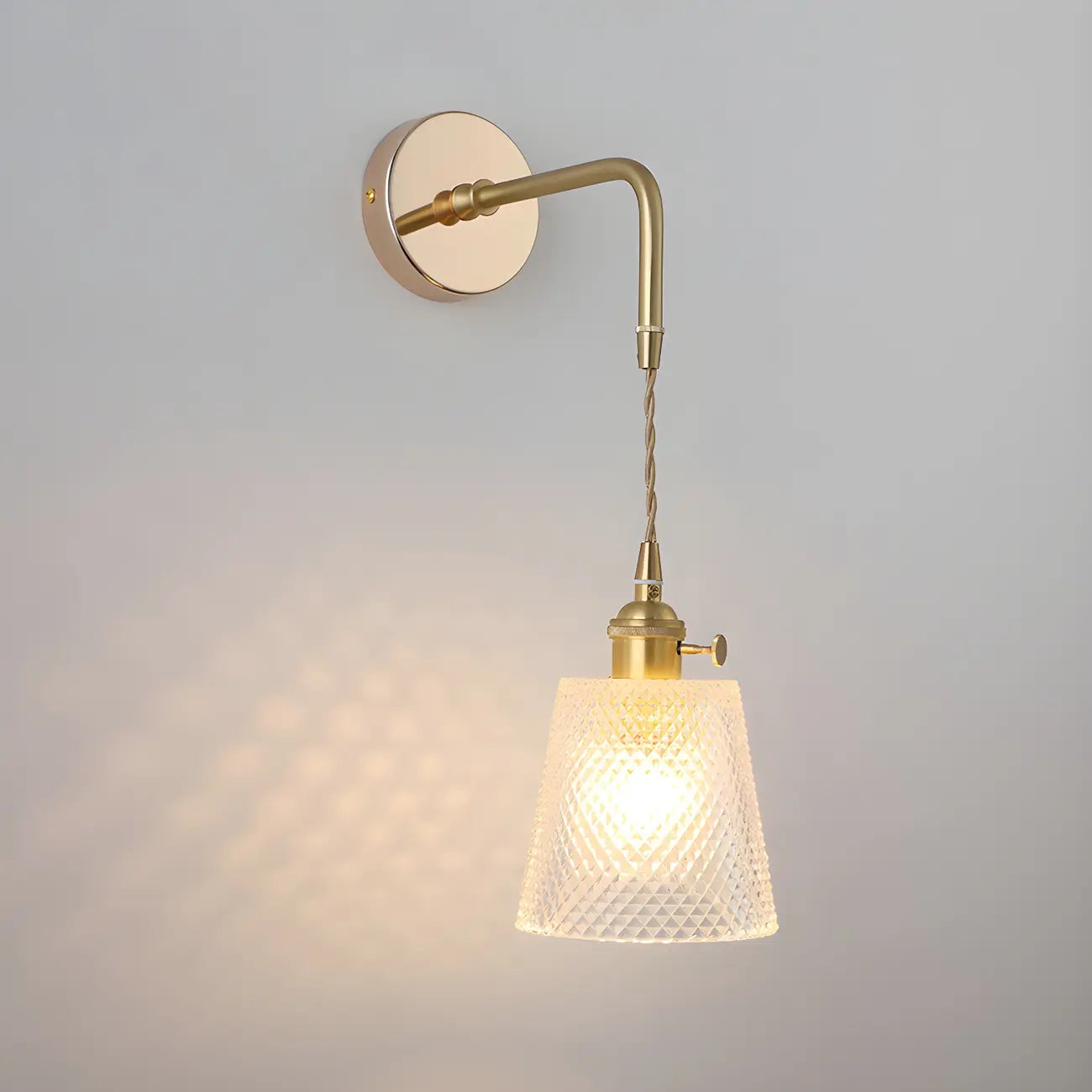 Applique da parete industriale a LED in vetro dorato da 9 pollici per soggiorni