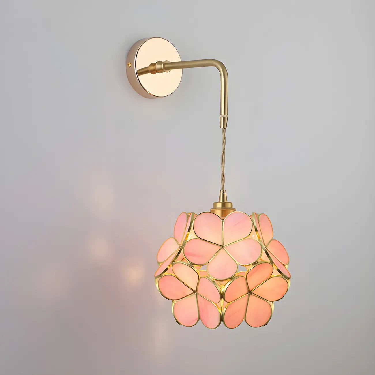Applique da parete industriale a LED in vetro dorato da 9 pollici per soggiorni
