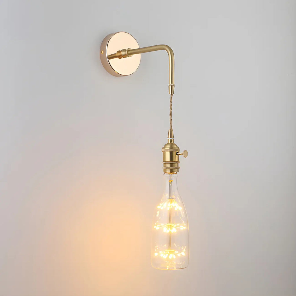 Applique da parete industriale a LED in vetro dorato da 9 pollici per soggiorni