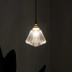Suspension industrielle en verre transparent pour îlot de cuisine