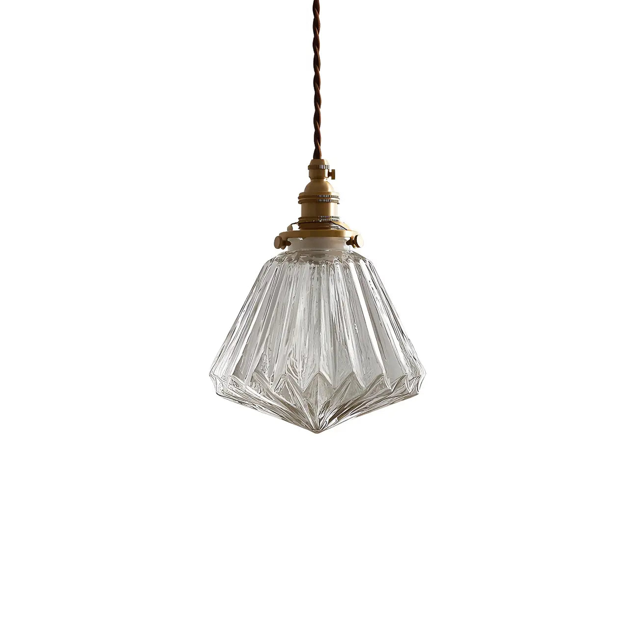Suspension industrielle en verre transparent pour îlot de cuisine