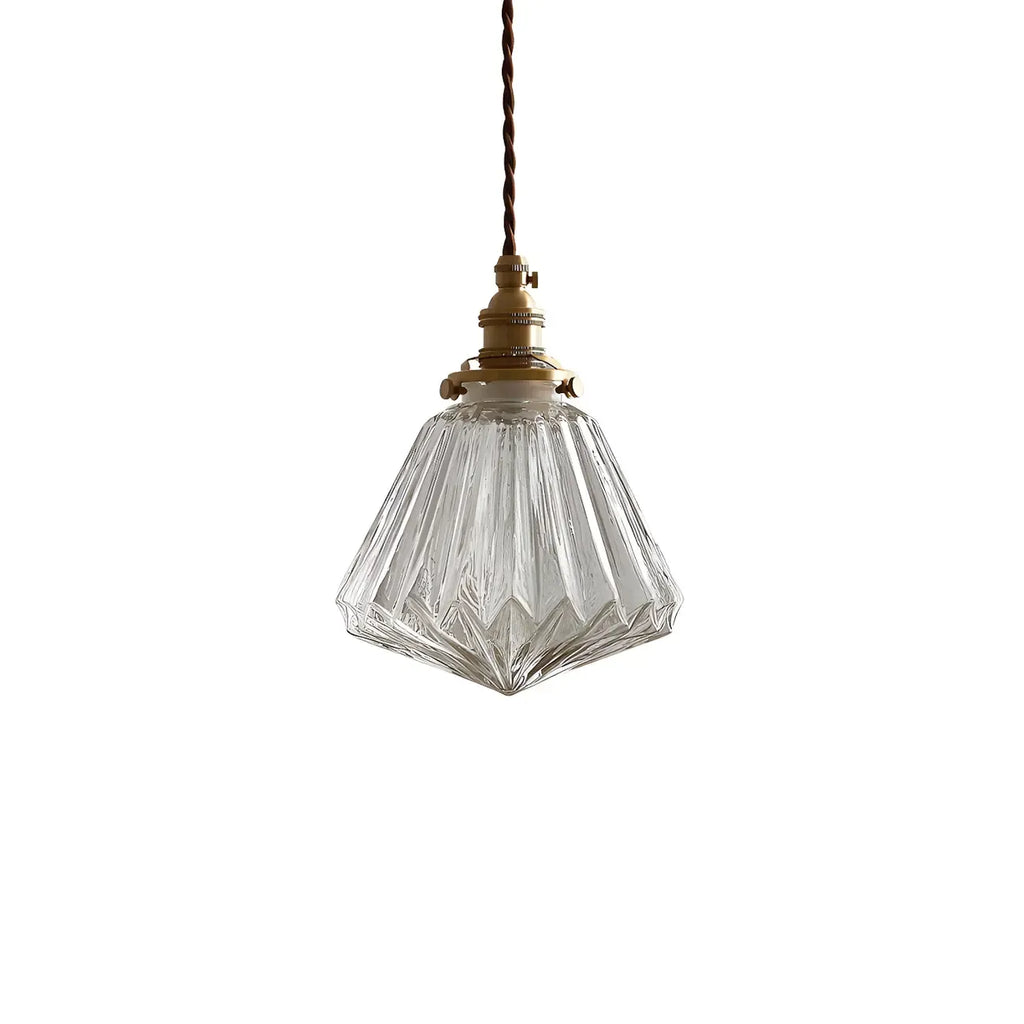 Suspension industrielle en verre transparent pour îlot de cuisine