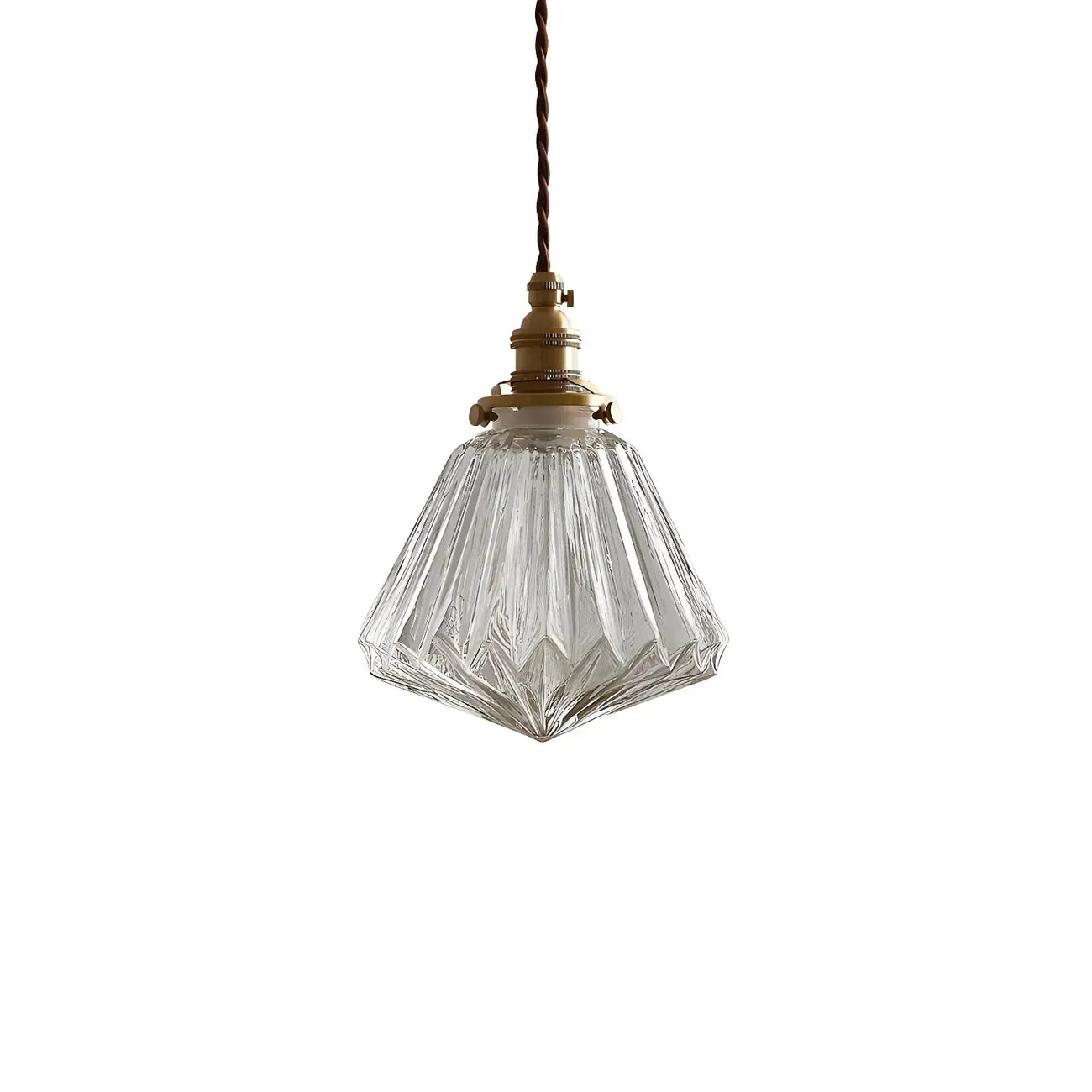 Suspension industrielle en verre transparent pour îlot de cuisine