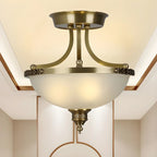 Lustre moderne en forme de bol en verre doré