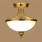 Lustre moderne en forme de bol en verre doré
