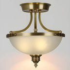 Lustre moderne en forme de bol en verre doré