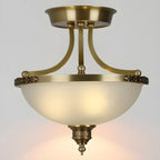 Lustre moderne en forme de bol en verre doré