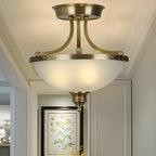 Lustre moderne en forme de bol en verre doré