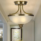 Lustre moderne en forme de bol en verre doré