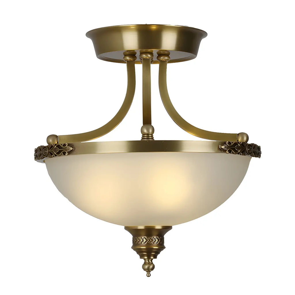 Lustre moderne en forme de bol en verre doré