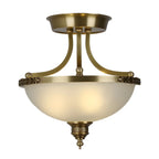 Lustre moderne en forme de bol en verre doré