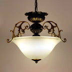 Lustre de plafond classique en verre doré