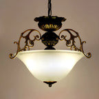 Lustre de plafond classique en verre doré