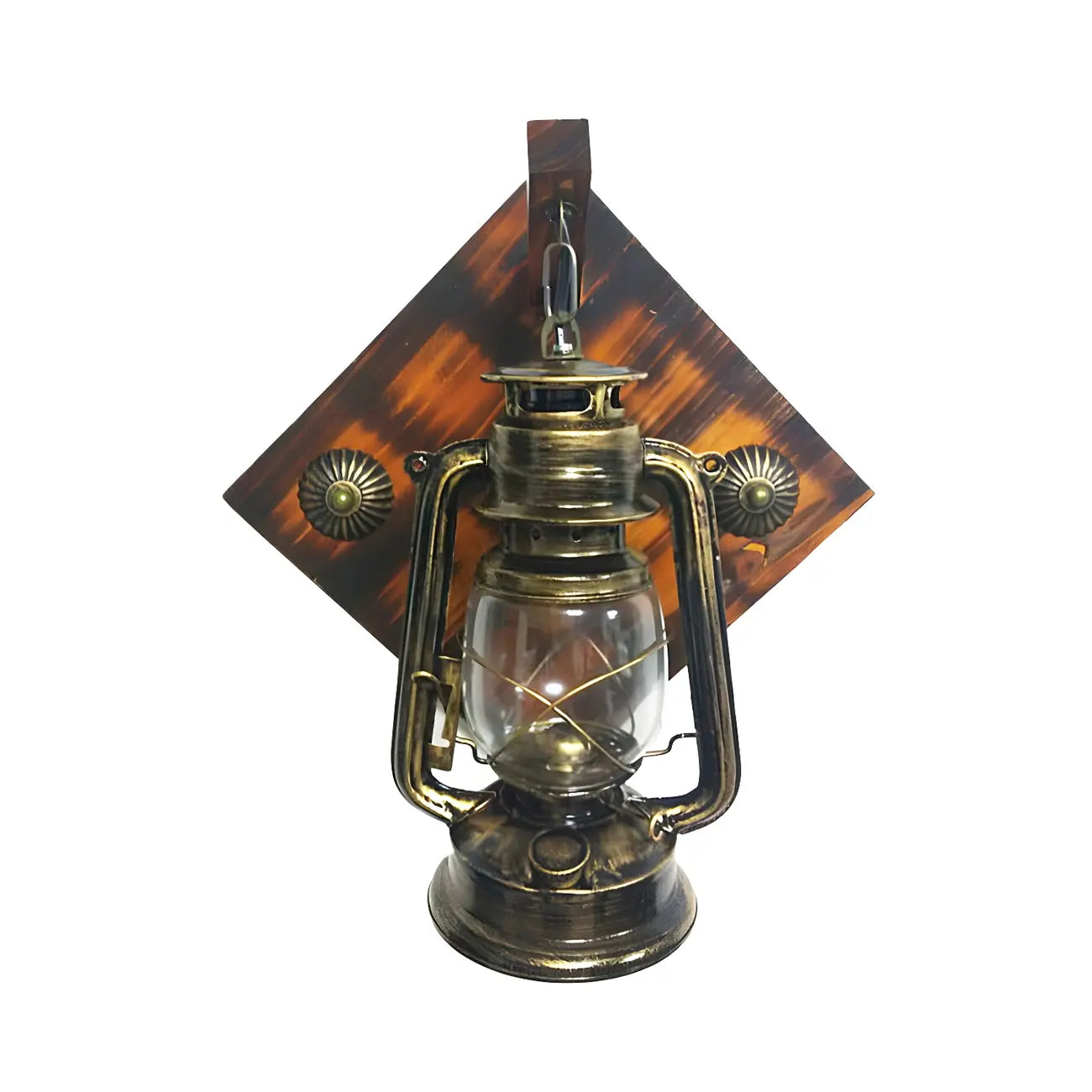 Applique murale industrielle en bronze avec LED, style lanterne, pour la décoration de chambre.