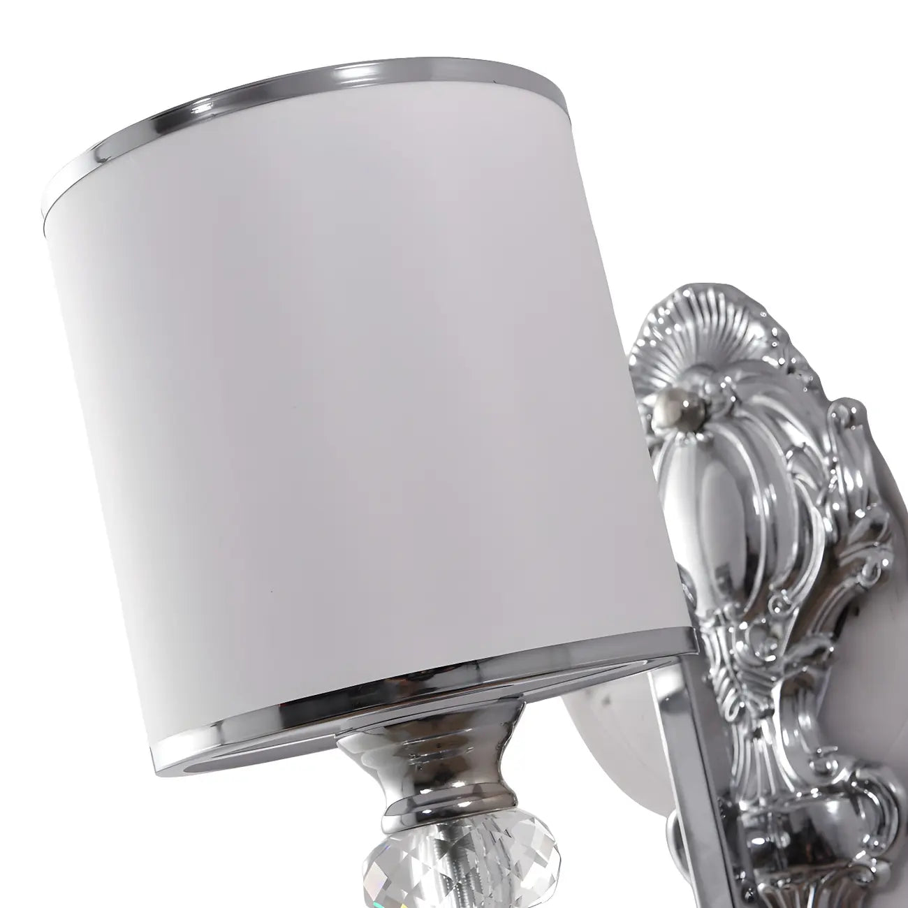 Applique murale moderne cylindrique chromée avec cristal