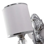 Applique murale moderne cylindrique chromée avec cristal