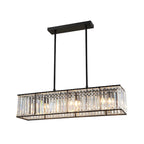 Suspension rectangulaire moderne en cristal pour îlot de cuisine