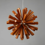 Lampadario moderno a stella in legno scuro a 10 luci