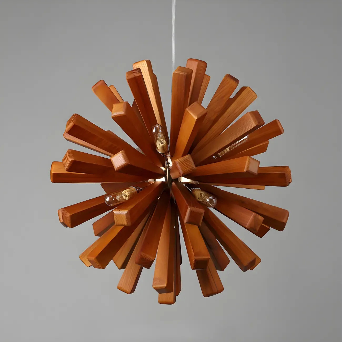 Lampadario moderno a stella in legno scuro a 10 luci
