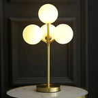 Lampe de chevet globe en verre doré à 3 couleurs et intensité variable