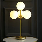 Lampe de chevet globe en verre doré à 3 couleurs et intensité variable