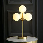 Lampe de chevet globe en verre doré à 3 couleurs et intensité variable