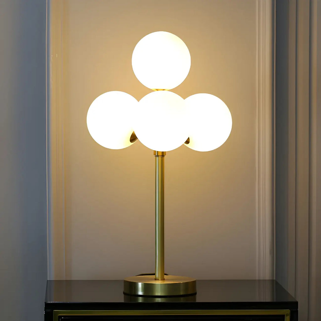 Lampe de chevet globe en verre doré à 3 couleurs et intensité variable