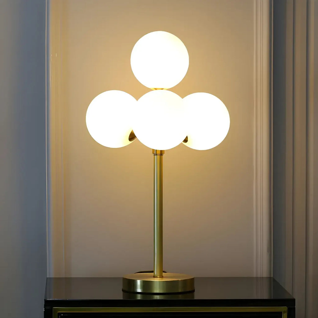 Lampe de chevet globe en verre doré à 3 couleurs et intensité variable