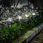 Projecteur solaire métallique de jardin en forme de feu d'artifice