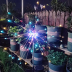 Projecteur solaire métallique de jardin en forme de feu d'artifice