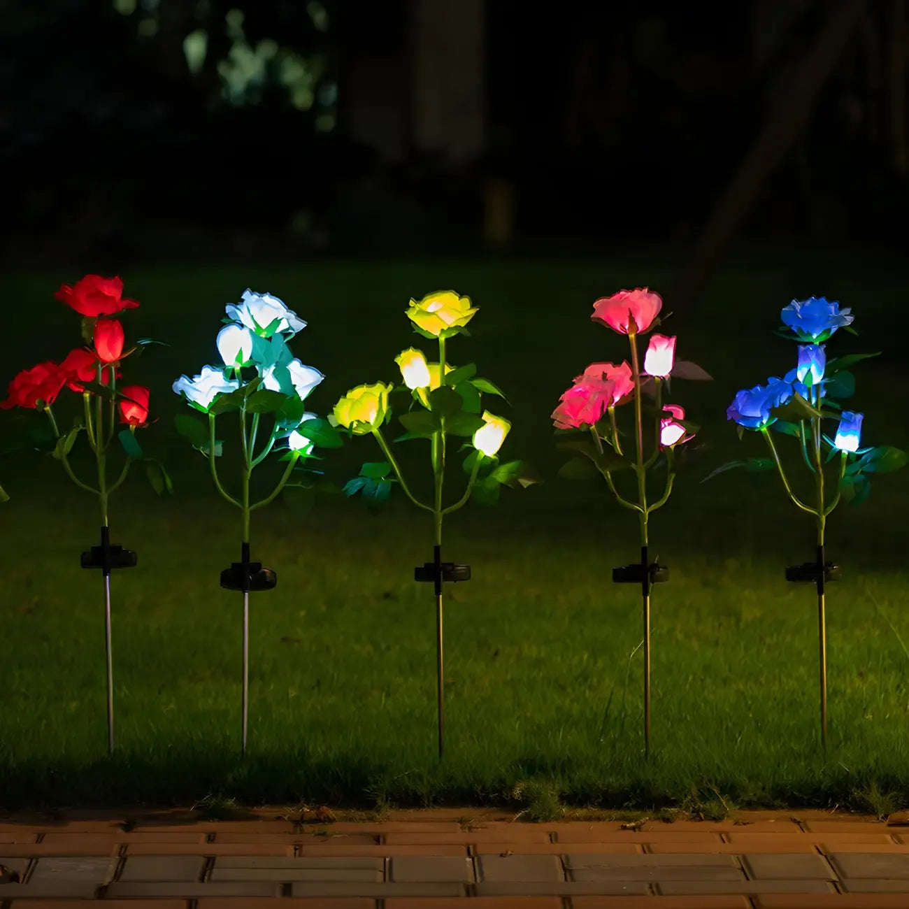 Éclairage décoratif floral multicolore à pointes pour paysage