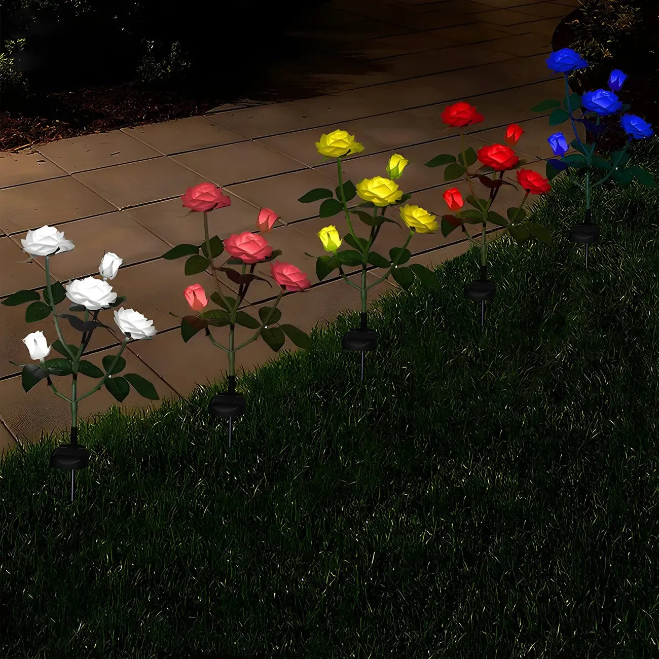 Éclairage décoratif floral multicolore à pointes pour paysage
