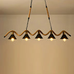 Suspension industrielle en métal et corde de chanvre