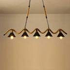 Suspension industrielle en métal et corde de chanvre
