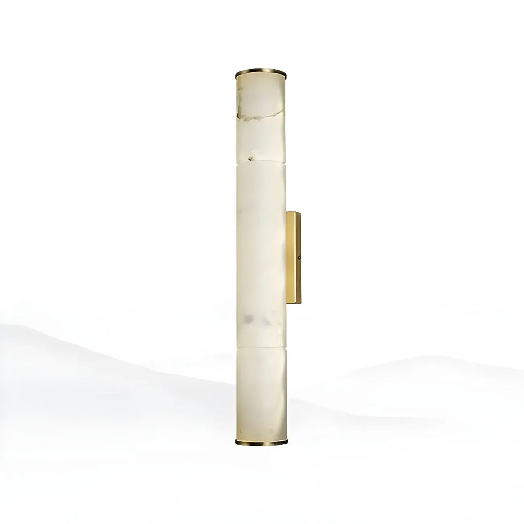 Applique murale LED cylindrique moderne en pierre à intensité variable pour chambre