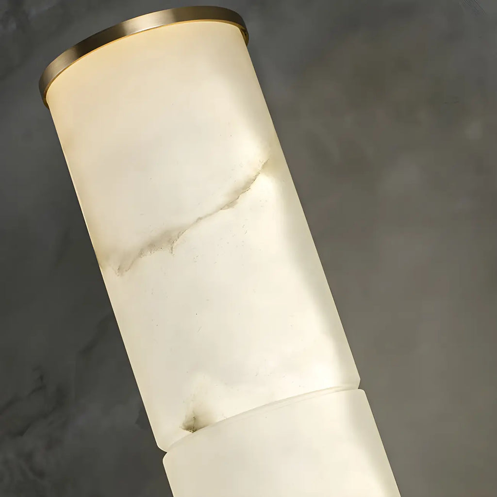 Applique murale LED cylindrique moderne en pierre à intensité variable pour chambre