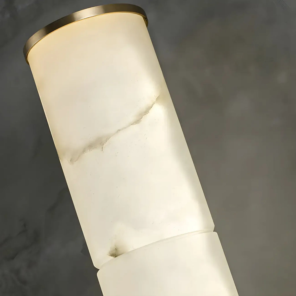 Applique murale LED cylindrique moderne en pierre à intensité variable pour chambre