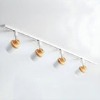 Faretto Orientabile a 4 Luci, Base in Legno e Metallo, Moderno, Scorrevole