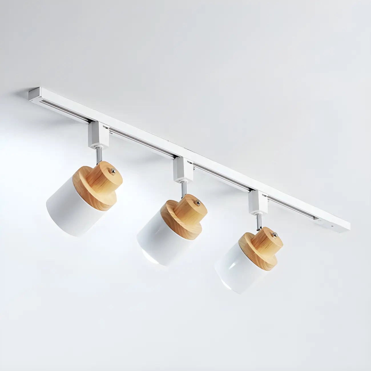 Faretto Orientabile a 4 Luci, Base in Legno e Metallo, Moderno, Scorrevole