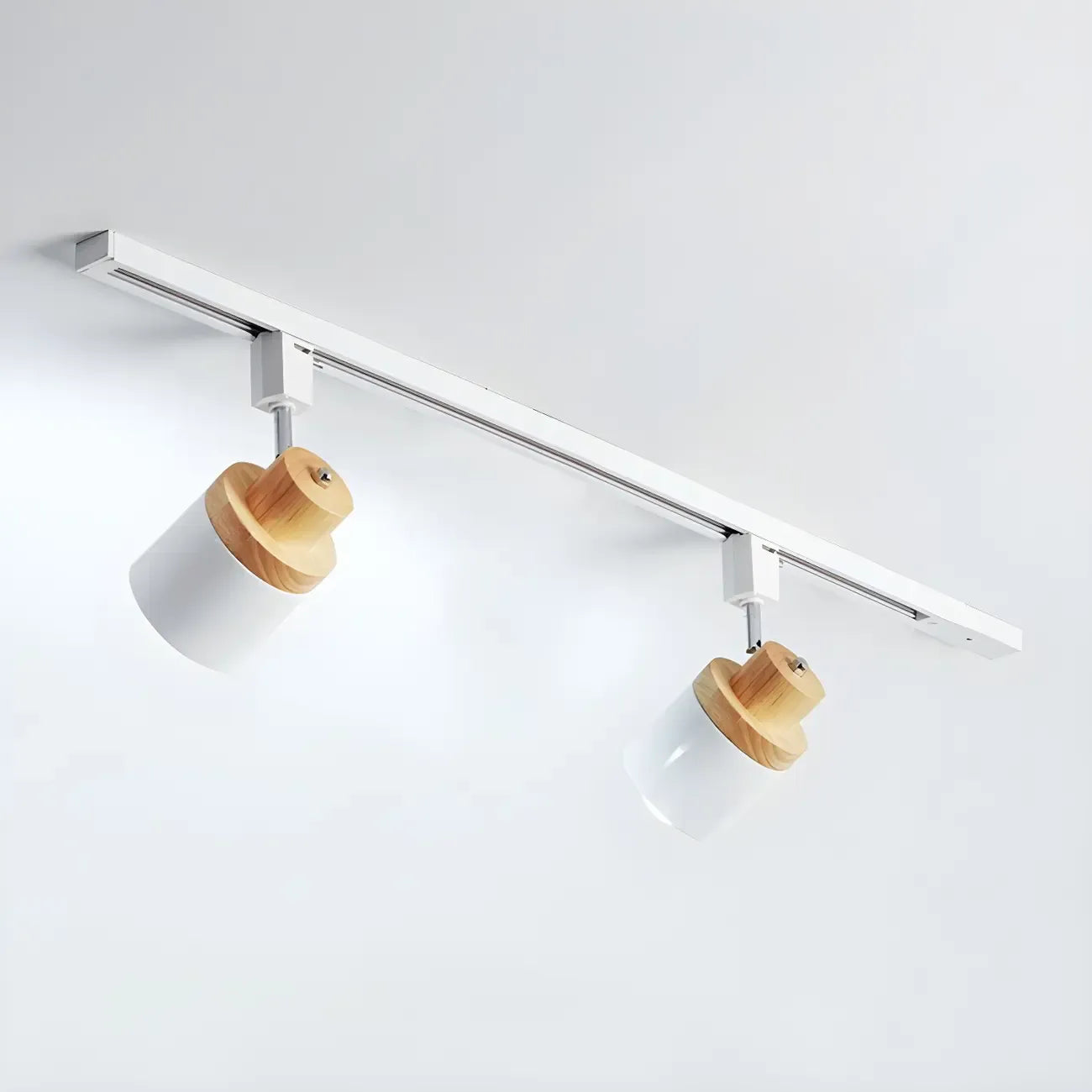 Faretto Orientabile a 4 Luci, Base in Legno e Metallo, Moderno, Scorrevole