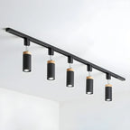 Luminaire sur rail LED moderne en métal à 4 lampes avec tête orientable